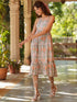 Light Green Pure Cotton Floral Printed Tiered Dress